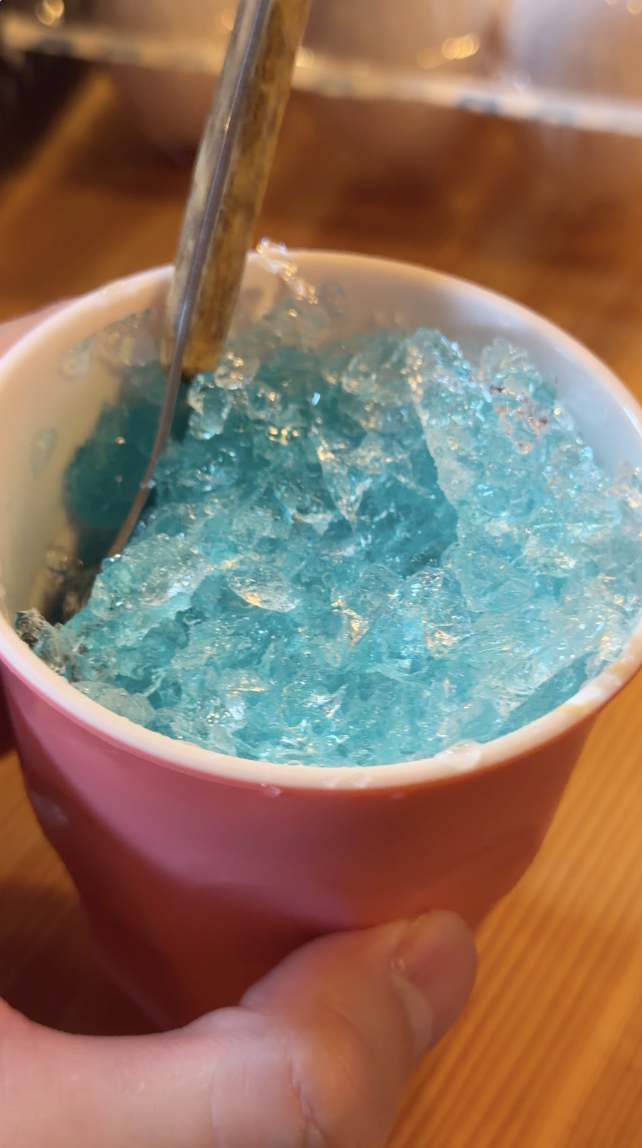 卵匠家 吟で食後にサービスで提供されたかき氷