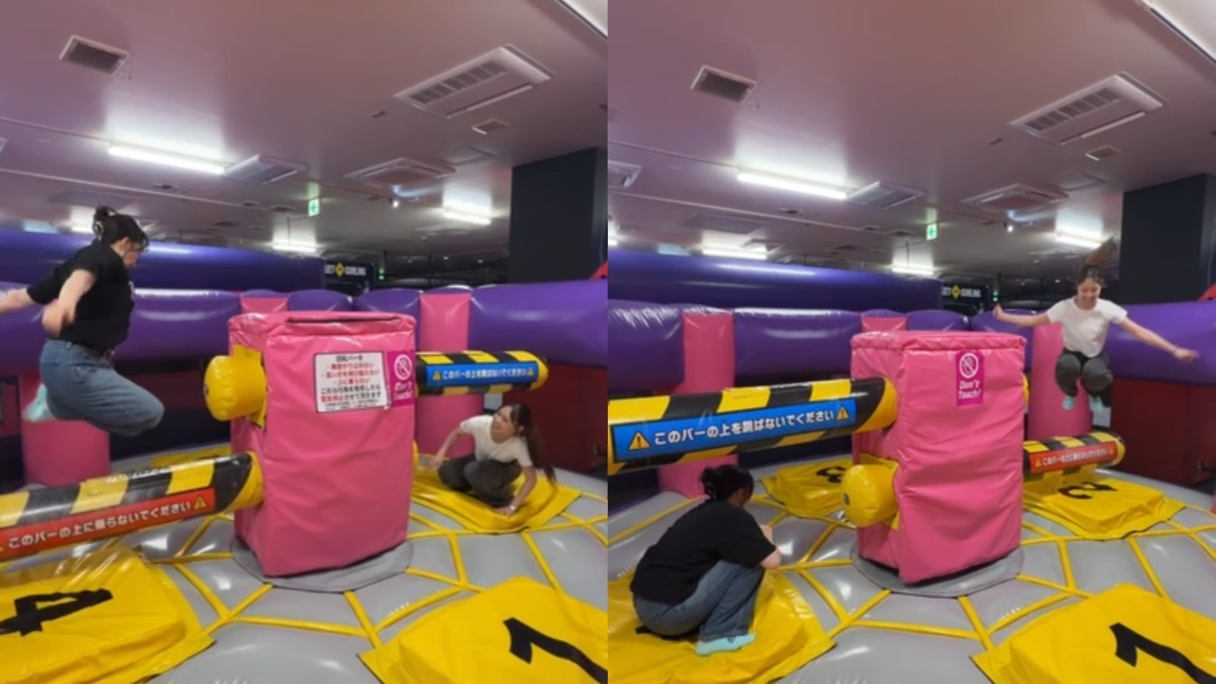 BOOTVERSE仙台ベガロポリス店のローリングジャンプで遊んでいる様子