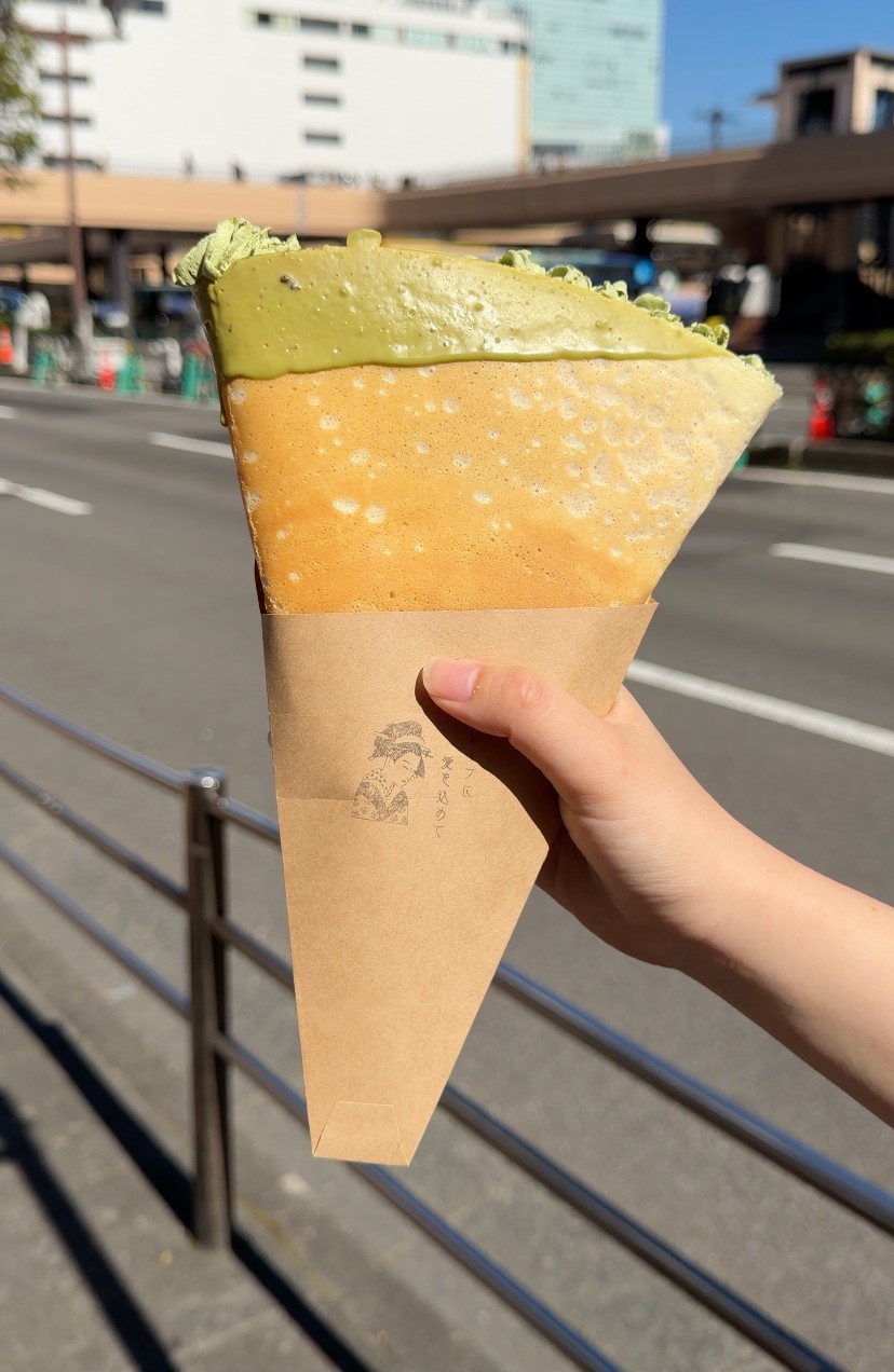 クレープに愛をこめての抹茶チョコフォンドル
